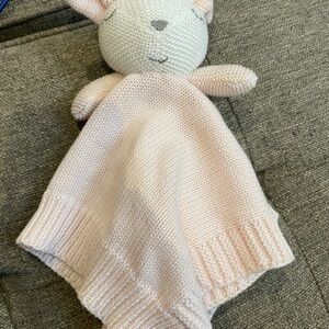 Cozy Pink Knit Stuffed Animal Blanket